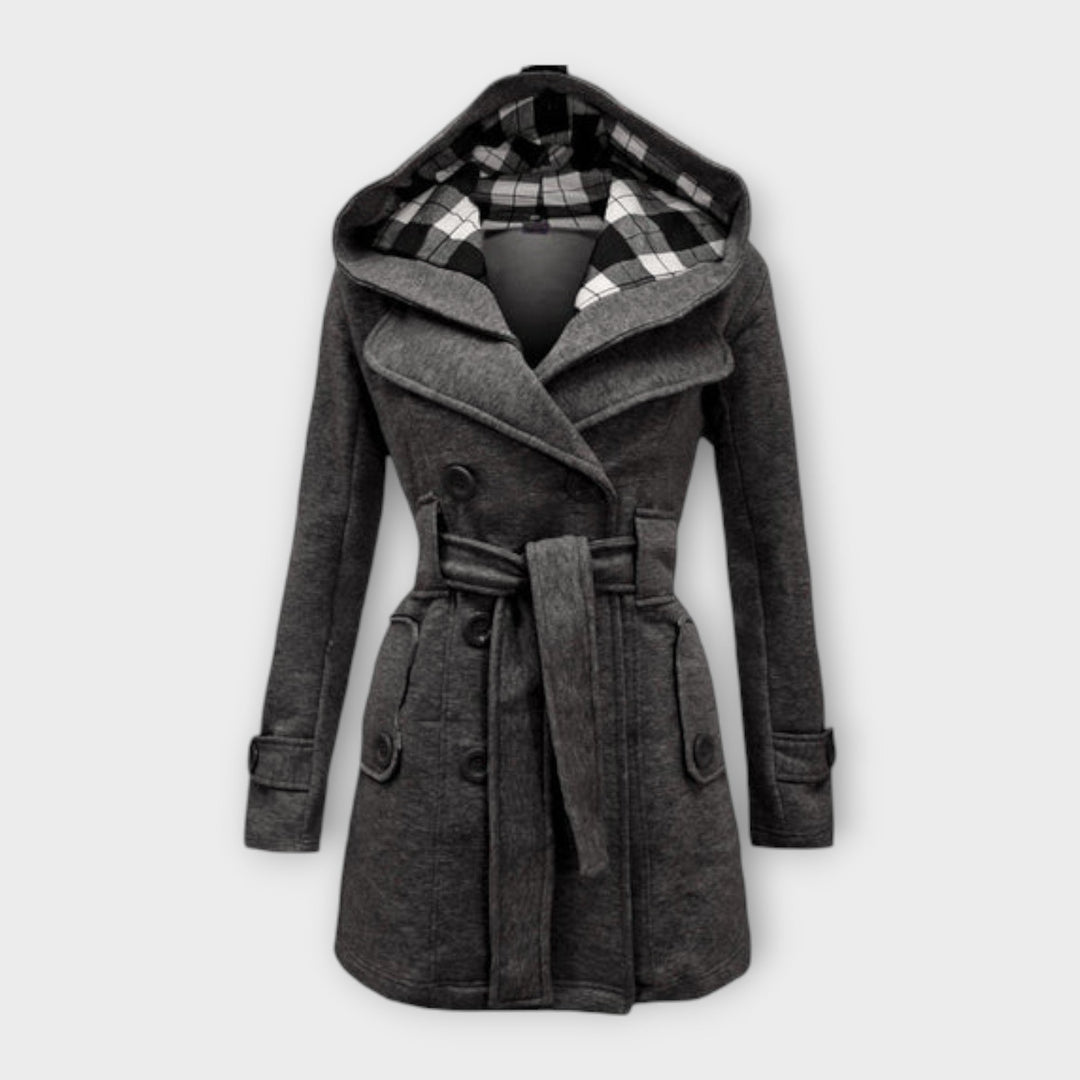 Women's Colette Hooded Trench Coat - Elegant & Warm