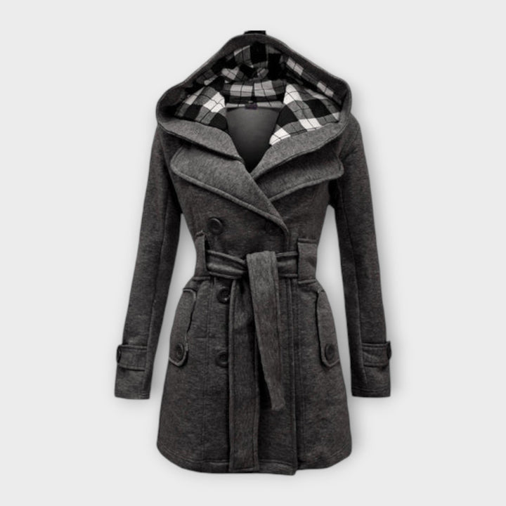 Women's Colette Hooded Trench Coat - Elegant & Warm