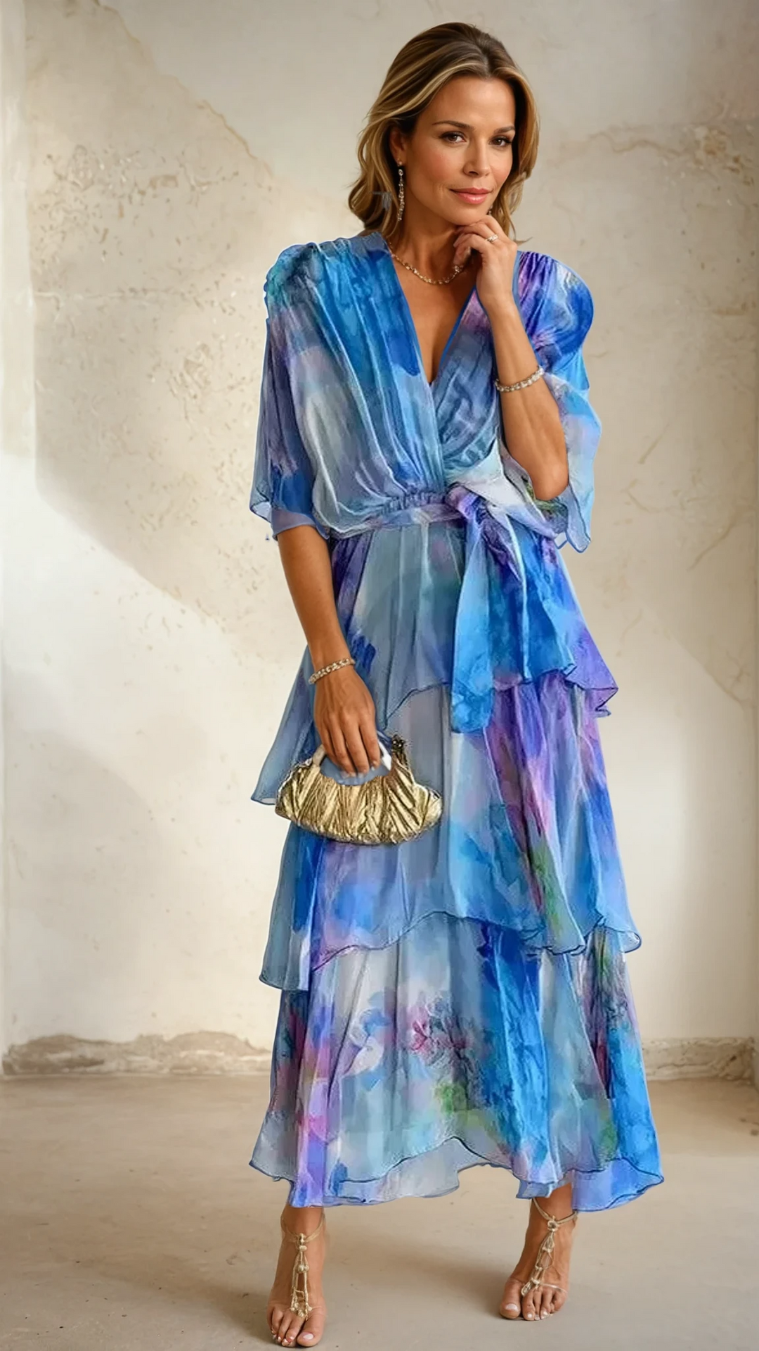 Women's Layered Floral Sun Dress - Effortless Summer Style