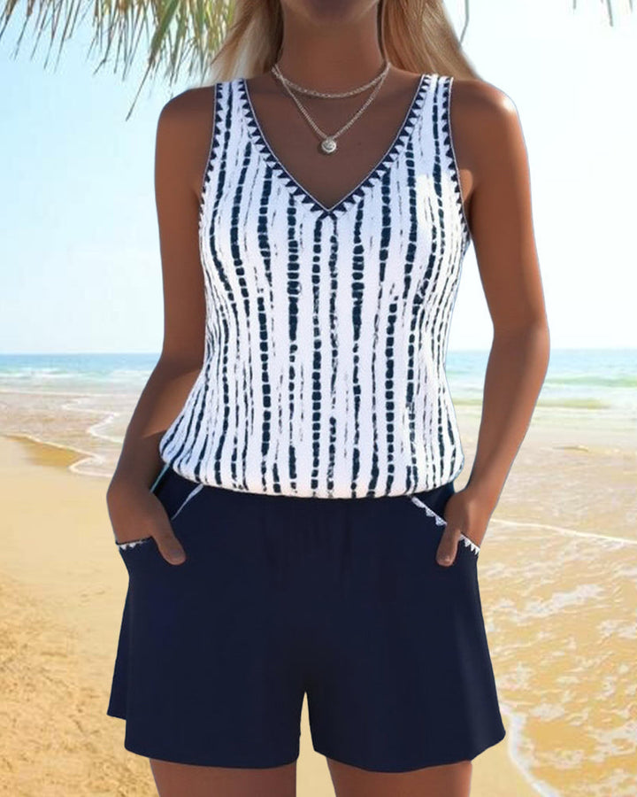 Women's Casual Tankini Swimsuit Set - Secure & Comfortable Swimwear