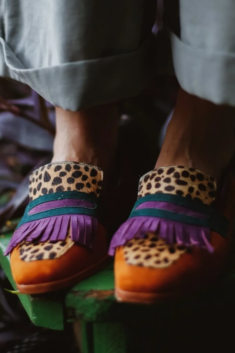 Women's Animal Print Fringed Loafers - Bold Everyday Style