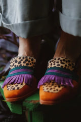 Women's Animal Print Fringed Loafers - Bold Everyday Style