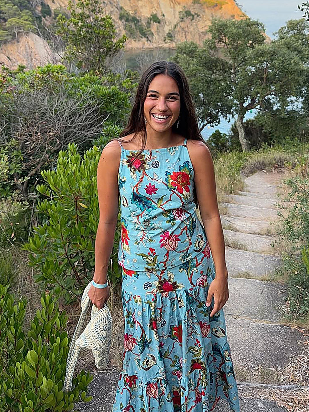 Printed Tank Top + Midi Skirt Set