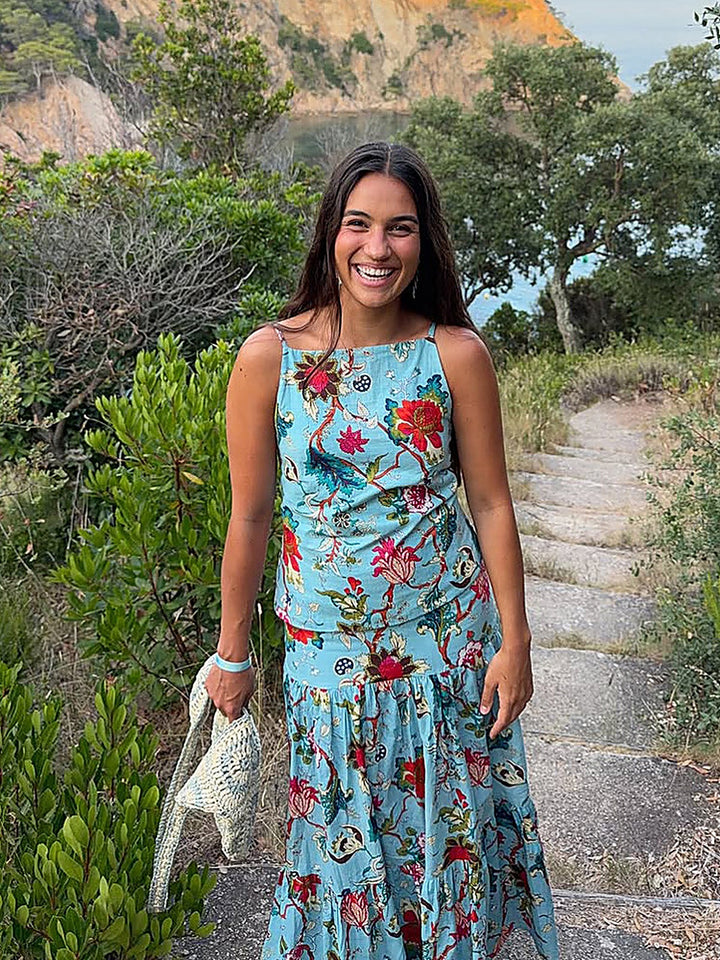 Printed Tank Top + Midi Skirt Set