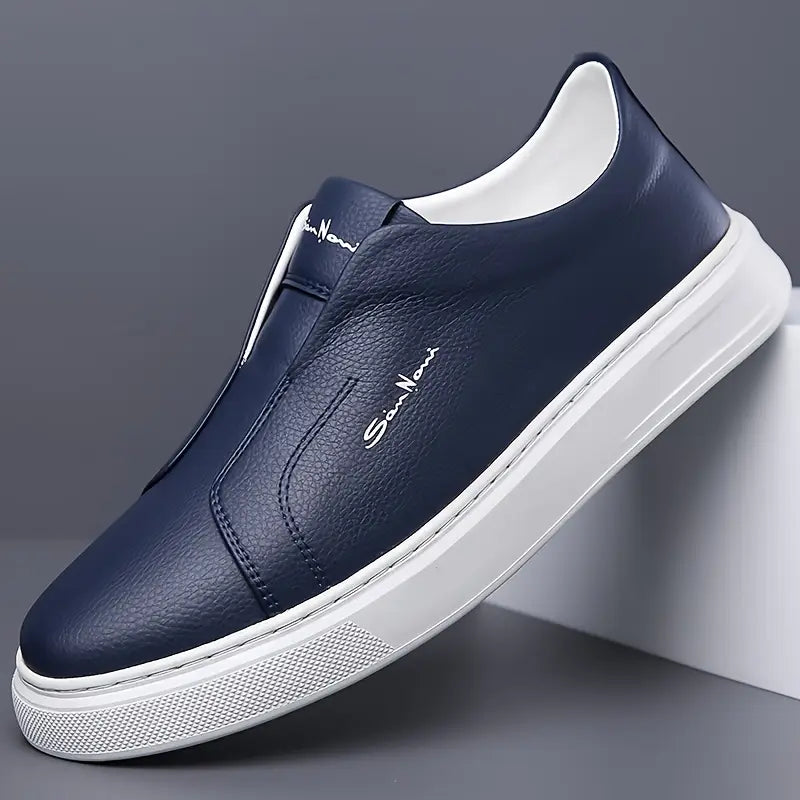Men's Vegan Leather Slip-On Trainers – Easy Everyday Smart Casual