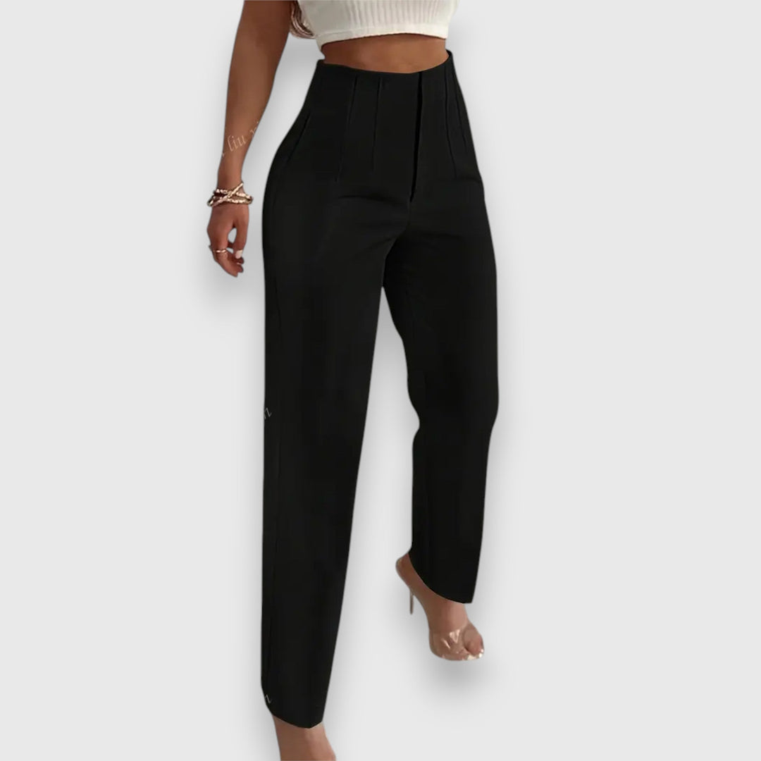 Women's High-Waisted Trousers - Classic Straight Leg Style