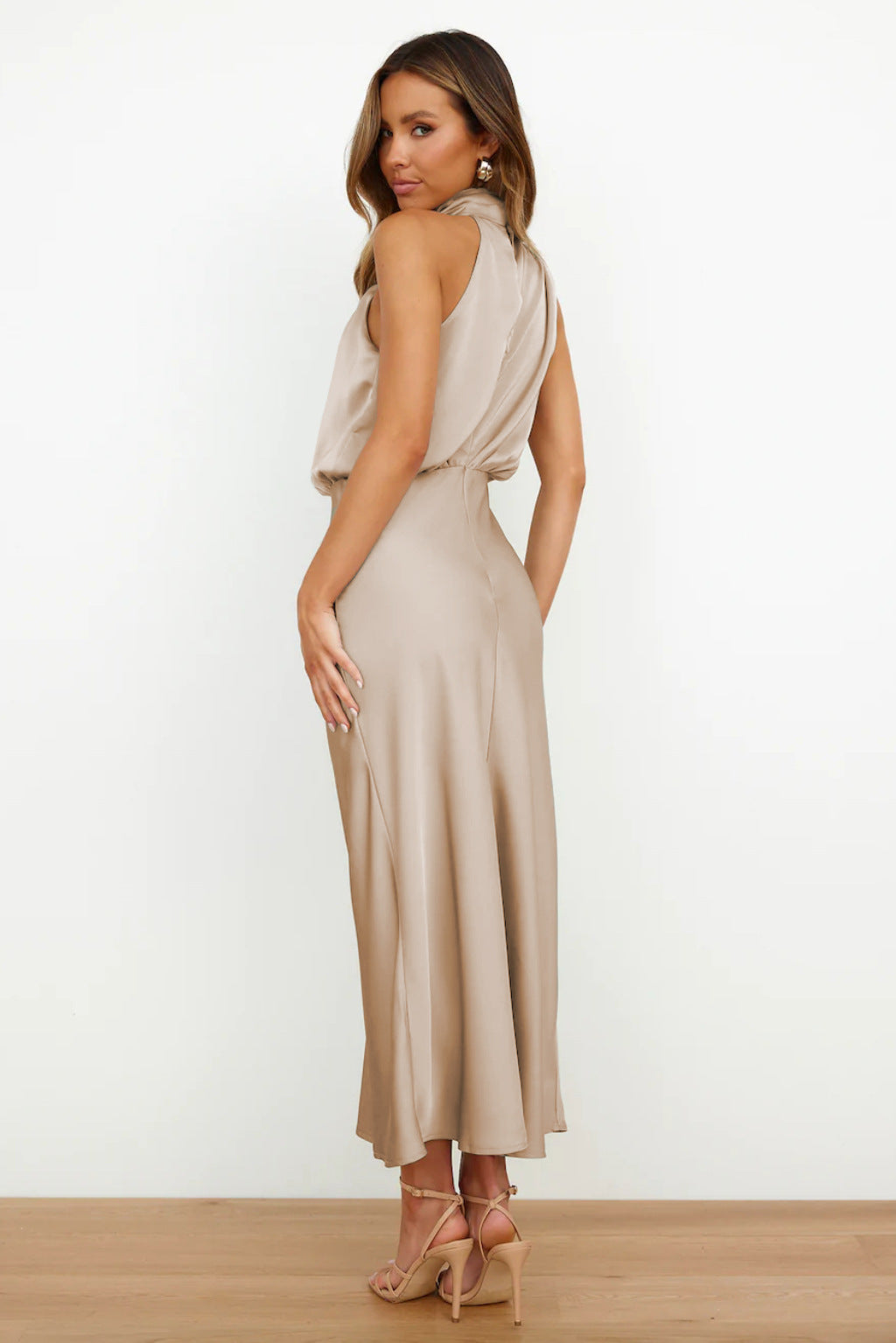 Women's Sahara Draped Dress - Wedding Guest Elegance