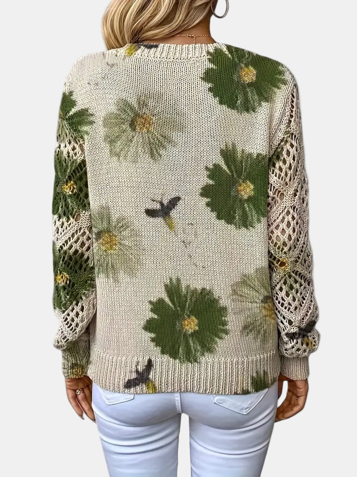 Women's Blooming Chic Knit Sweater - Effortless Everyday Elegance