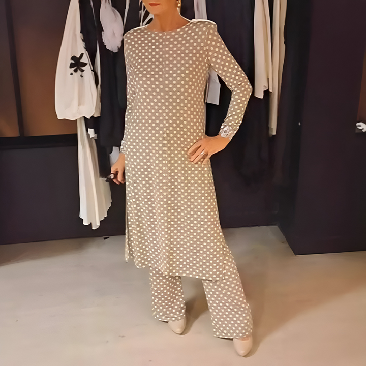 Women's Polka Dot Two-Piece Set - Vintage Charm for Everyday Elegance
