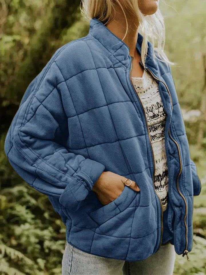 Women's Quilted Zip-Up Jacket - Cozy & Lightweight Layer