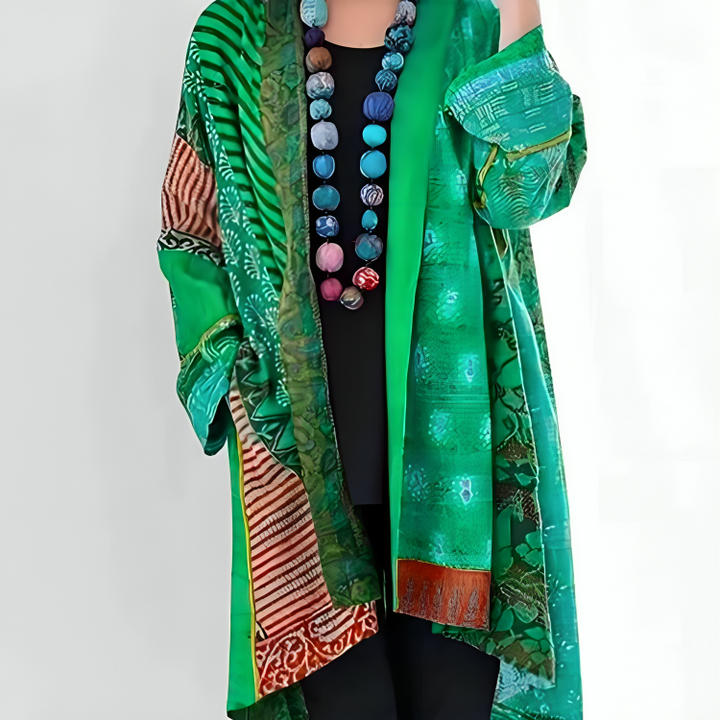 Women's Bohemian Patchwork Kimono Cardigan - Artistic Layering