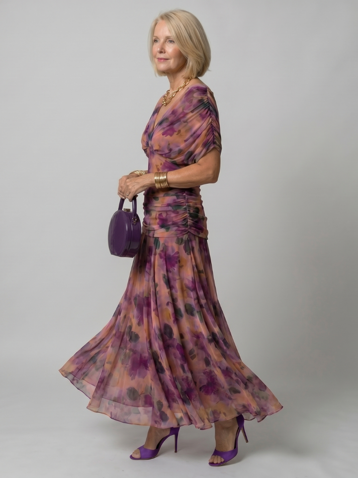 Women's Off-Shoulder Flow Midi Dress – Lightweight & Breezy