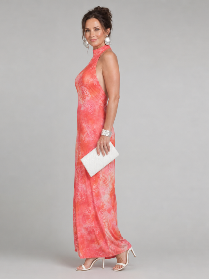 Women's Halter Neck Printed Maxi Dress – Effortless Elegance