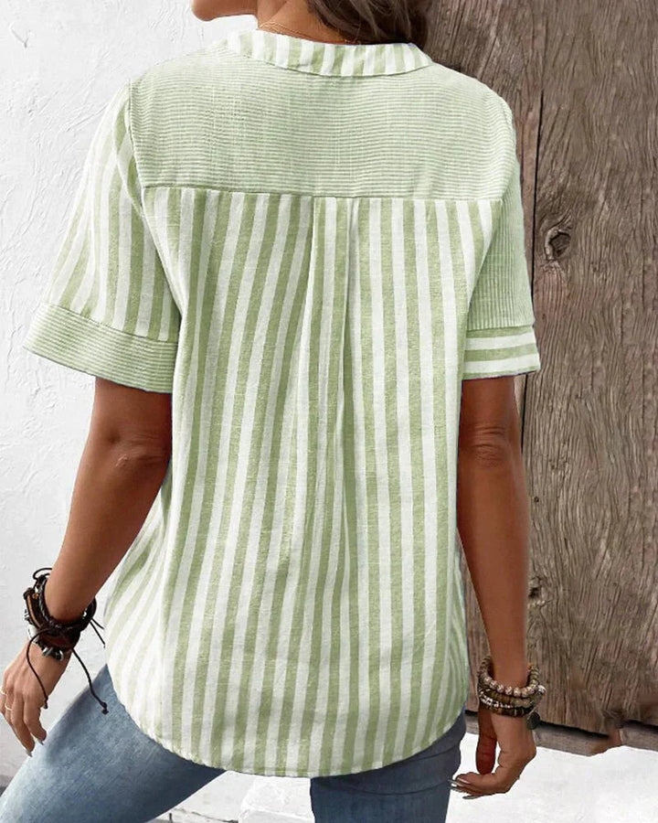 Women's Soft Striped Blouse - Effortless Everyday Elegance