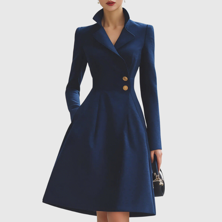 Women's Navy Tailored Coat Dress - Sophisticated Style