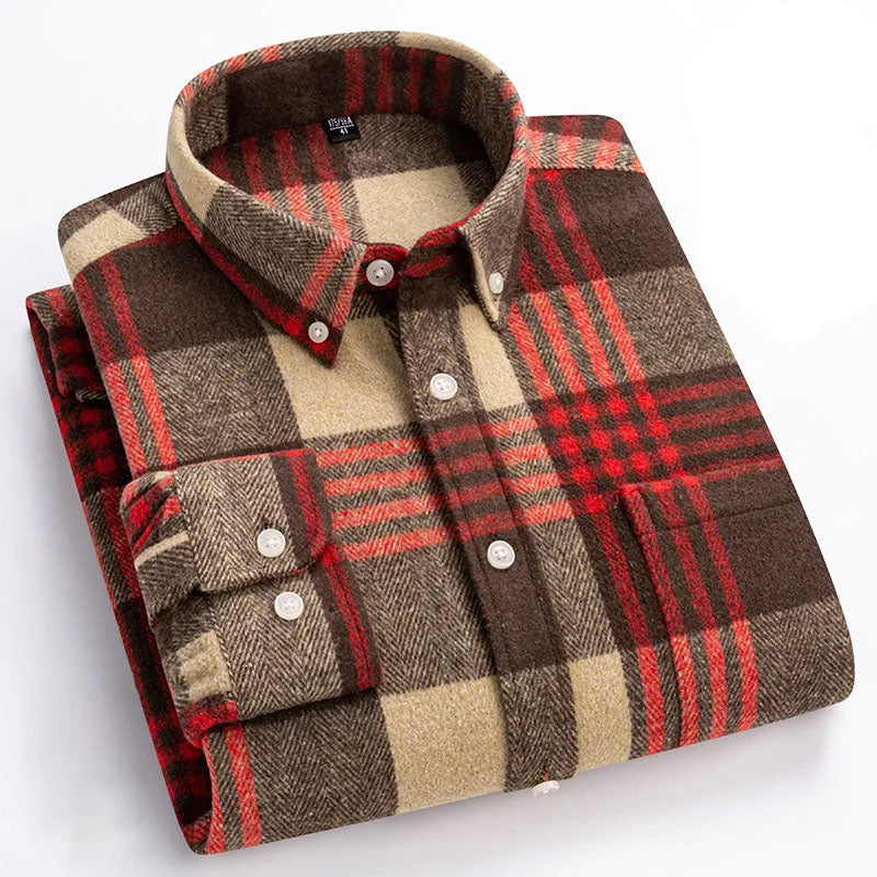 Men's Brushed Cotton Flannel Shirt – Casual Overshirt