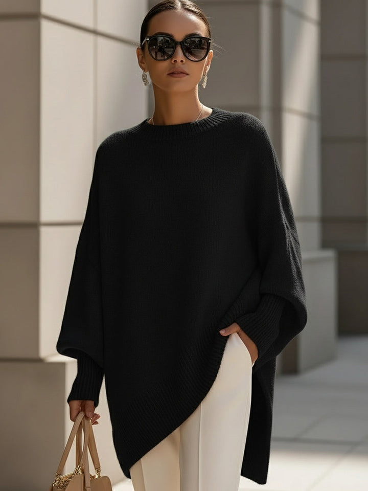 Women's Claire Asymmetrical Knit Sweater - Elegant & Cozy