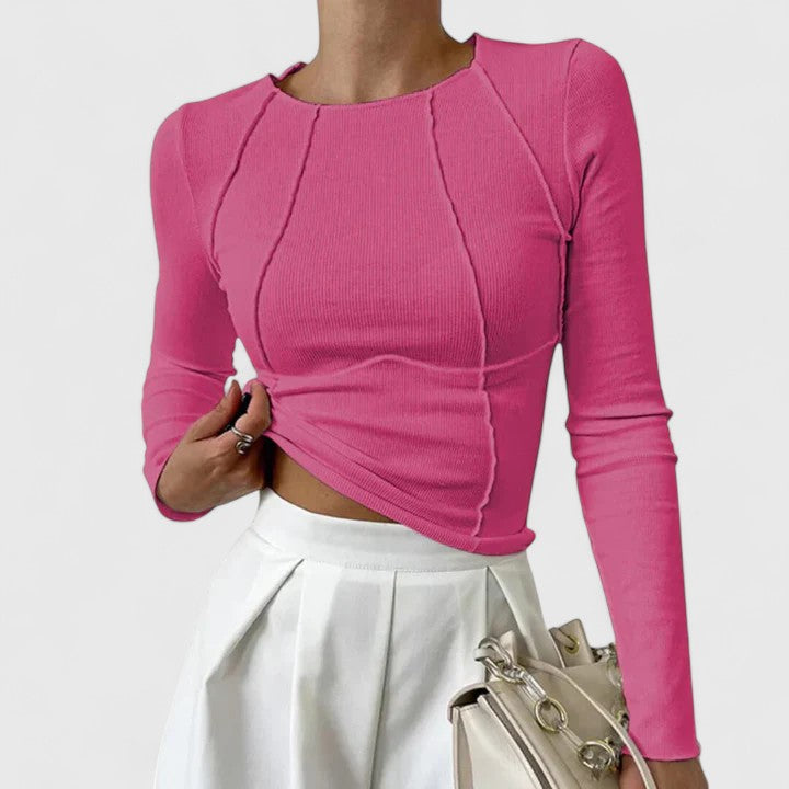 Women's Chic Long Sleeve Top - Sleek Everyday Staple