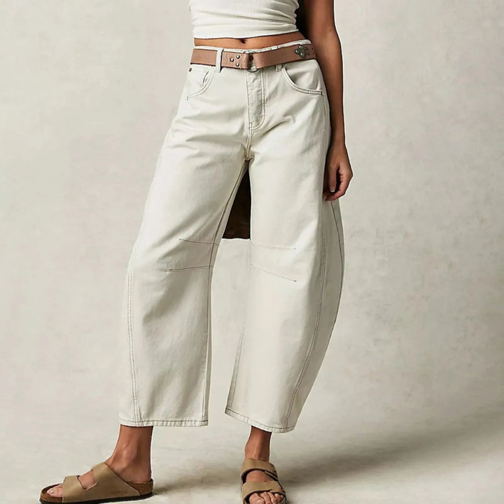 Women's Cotton Wide-Leg Jeans - Effortless Everyday Style