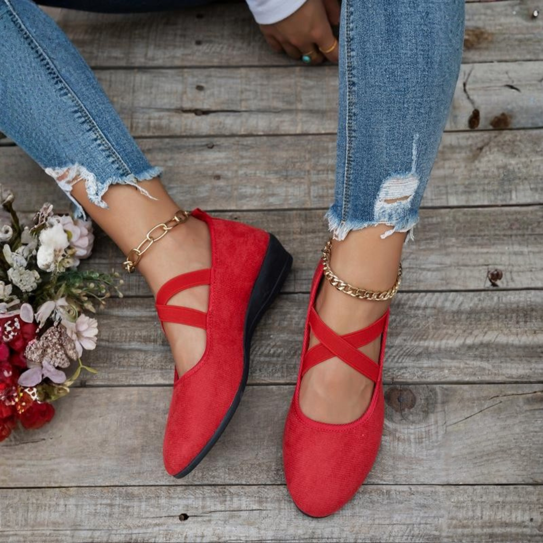 Women's Closed Wedge Ballerina Shoes - Elegant Comfort & Stable Lift