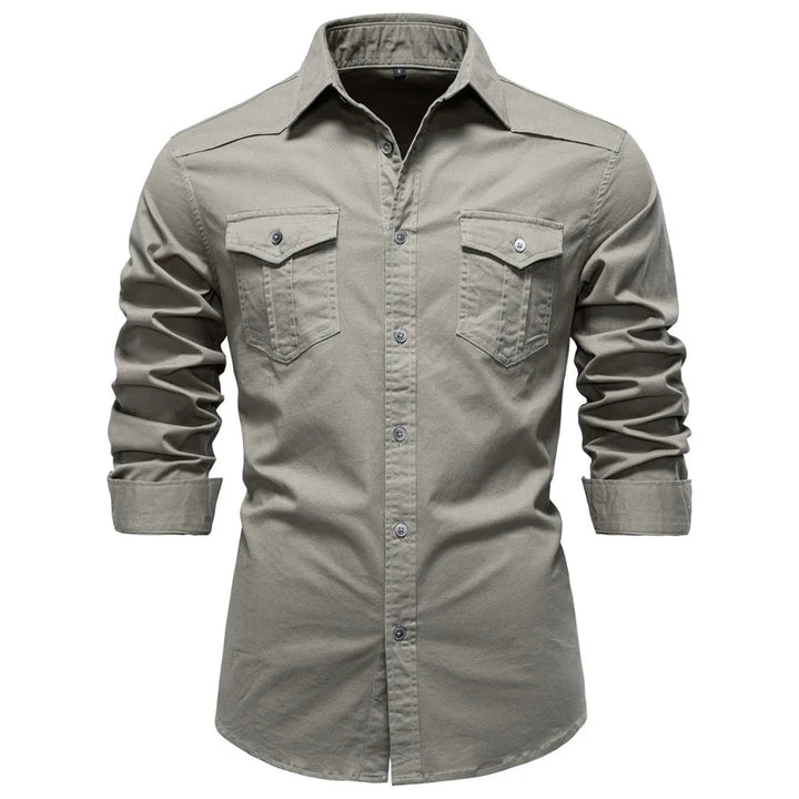 Men's Cotton Utility Overshirt – Heavyweight Workwear Shirt