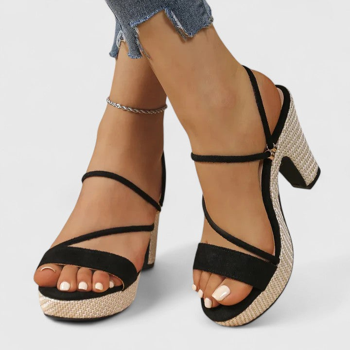 Women's Leather Heeled Sandals - Height With Style and Comfort