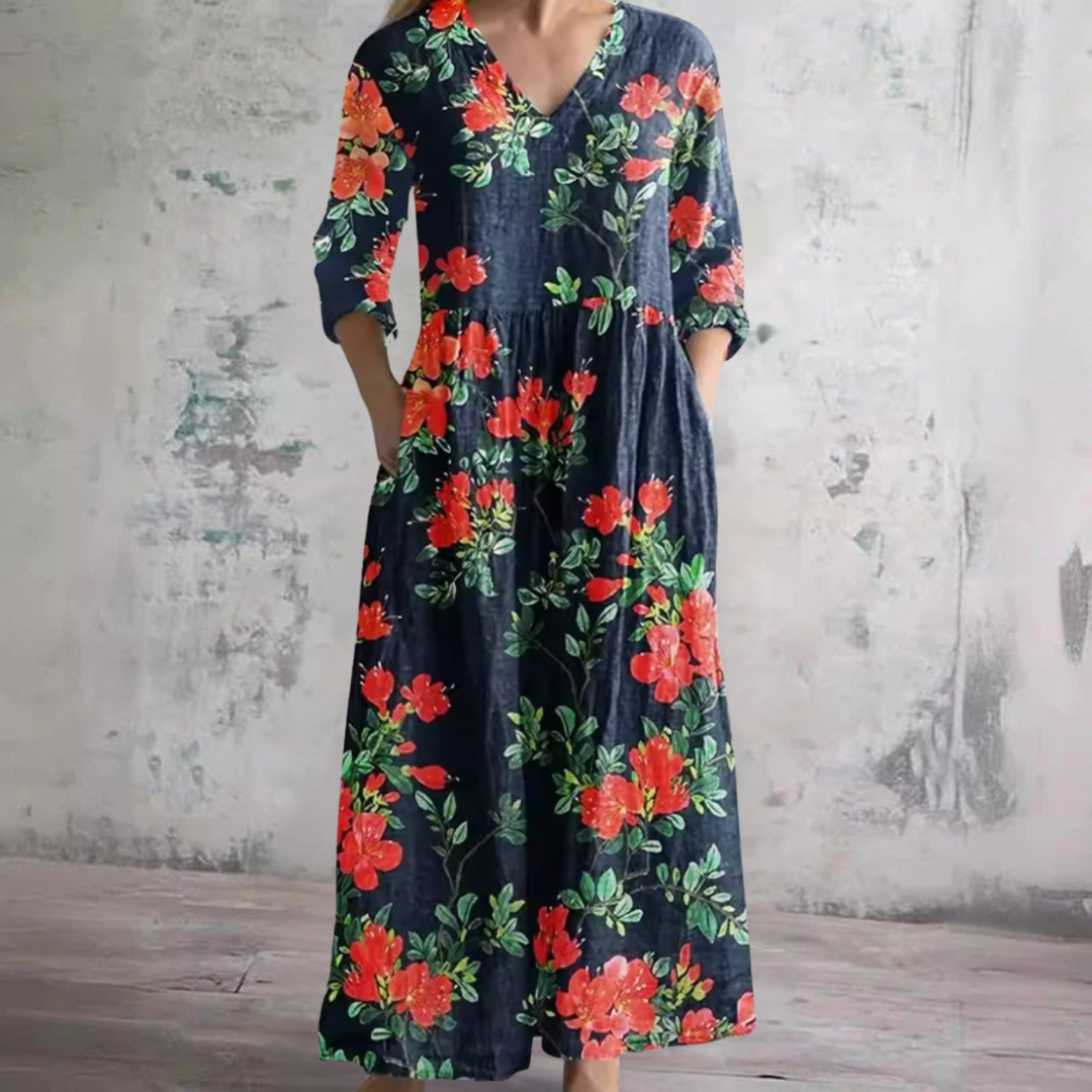 Women's Floral Summer Dress - Effortless Warm-Weather Elegance