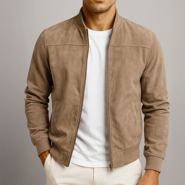 Women's Suede Bomber Jacket - Timeless Urban Classic