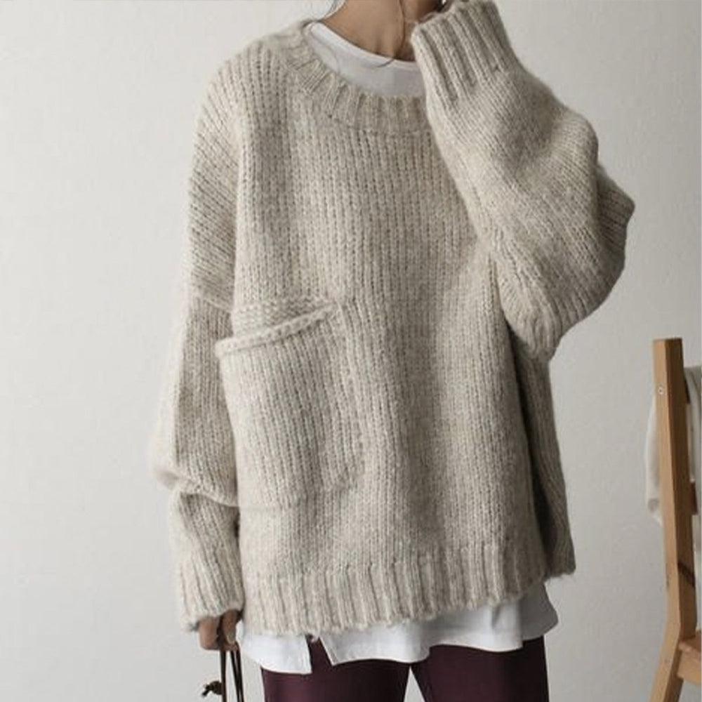 Women's Cozy Oversized Knit Sweater - Effortless Everyday Warmth