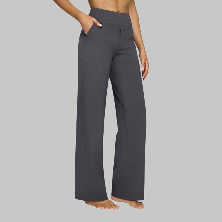 Women's Wide Leg Comfort Trousers - Flattering High Waist