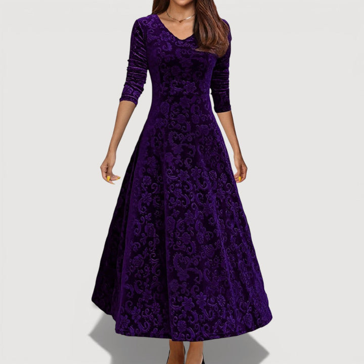 Women's Jillian Elegant Velvet Dress - Everyday Elegance