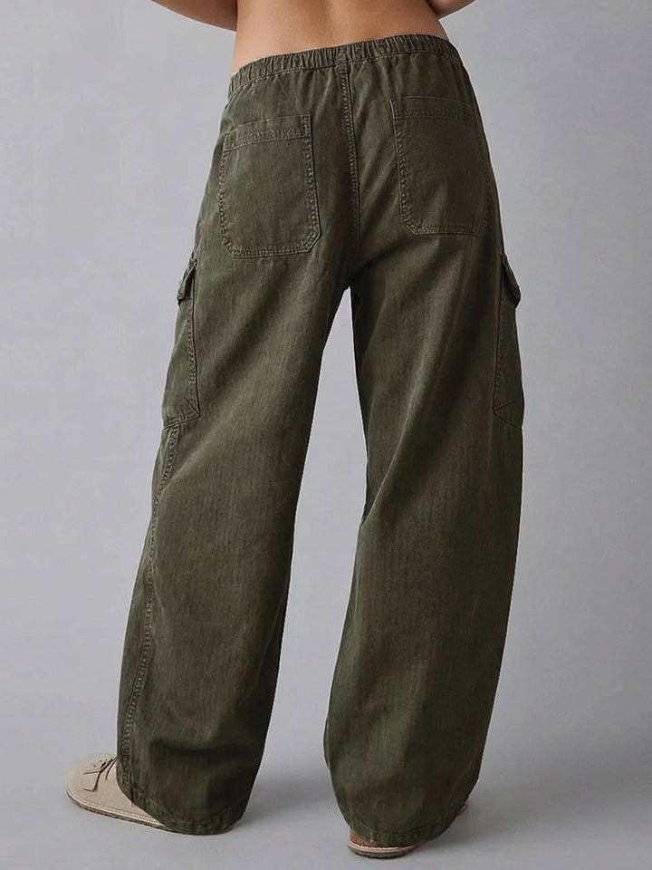 Women's Baggy Cotton Utility Barrel Trousers – Relaxed Fit – view 4