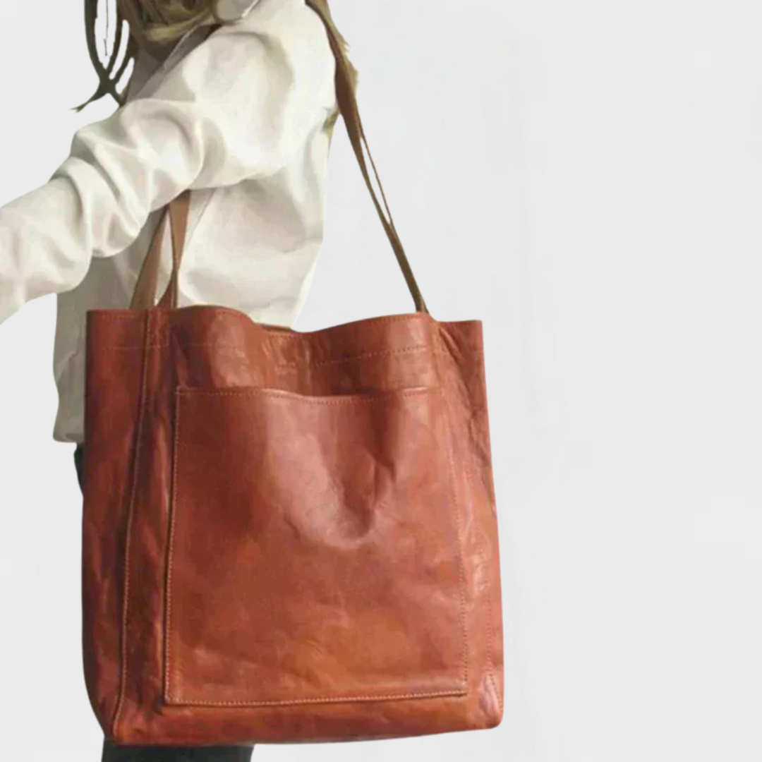 Women's Stylish Leather Bag - Spacious Compartments for Organization