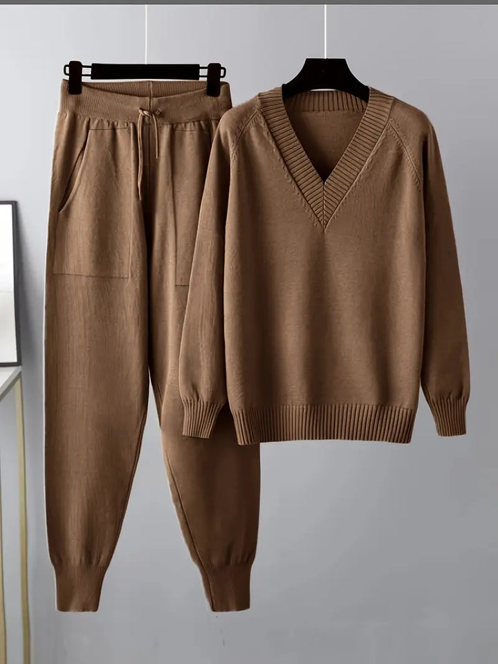 Women's Caroline Two-Piece Set with Long Sleeves - Soft Knit Comfort