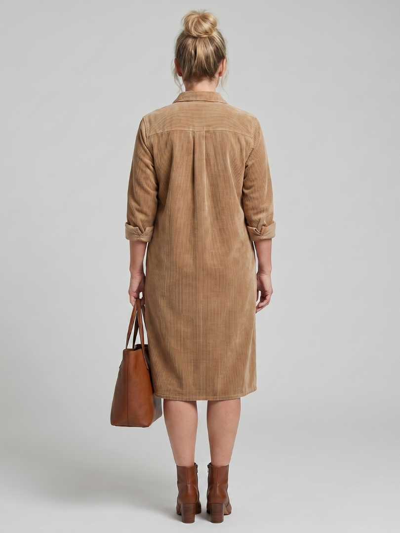 Women's Pema Midi Dress - Long Sleeve with Patch Pockets