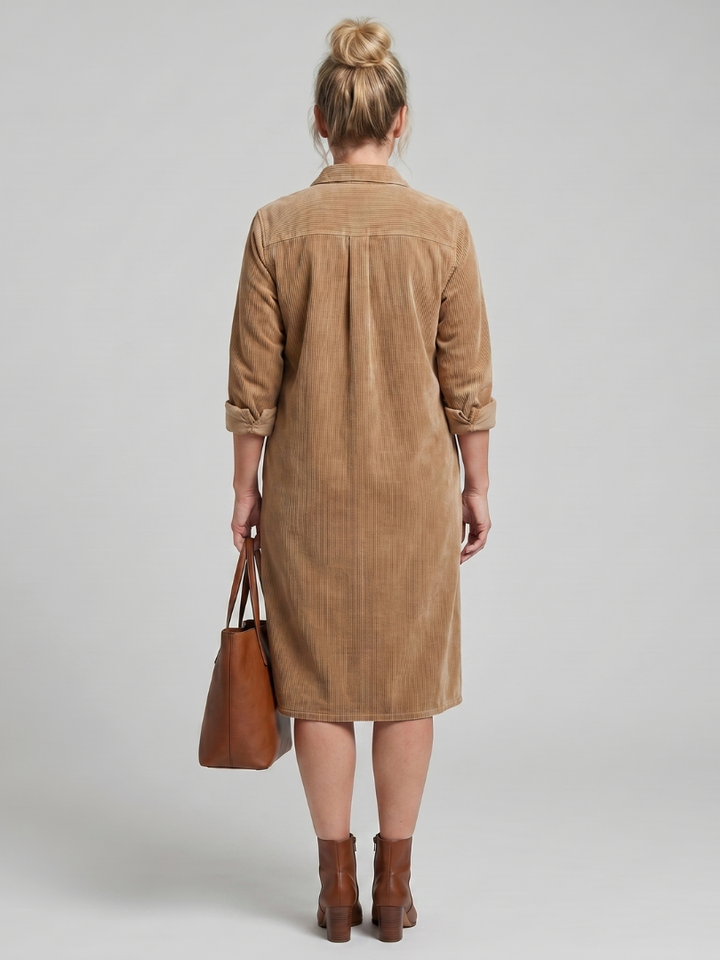 Women's Pema Midi Dress - Long Sleeve with Patch Pockets