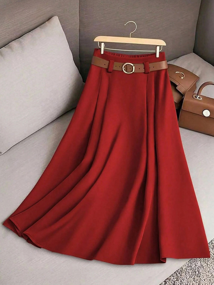 Women's Zephyraen Solid High Waist A-Line Skirt - Effortless Style