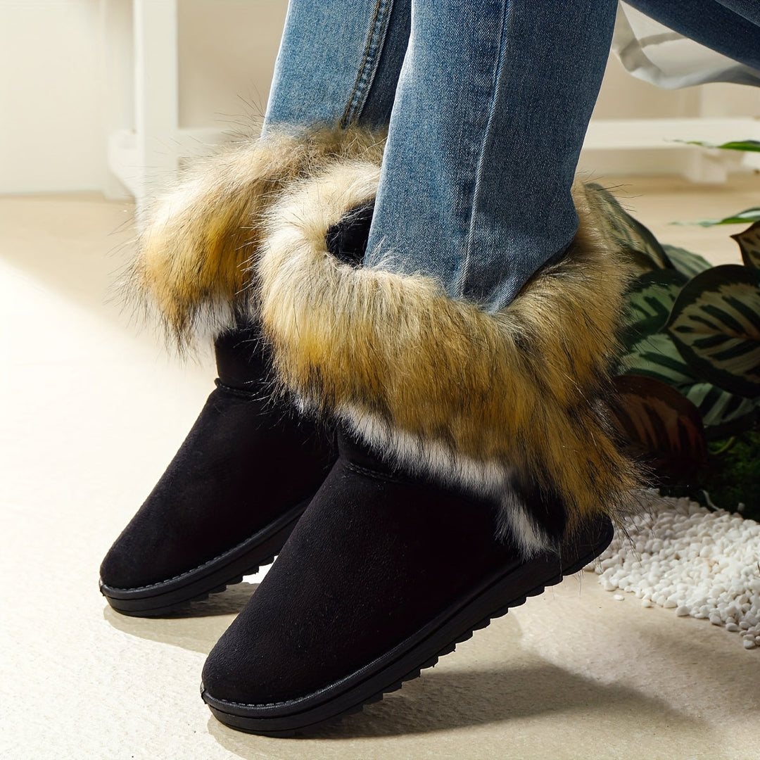 Women's Plush-Lined Snow Boots - Cozy & Fashionable