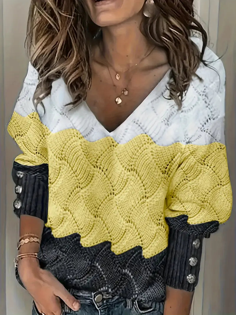 Women's Cozy Wave Knit Sweater - For Effortless Layering