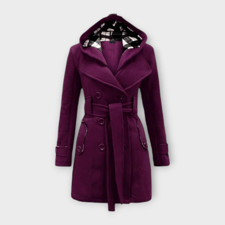 Women's Colette Hooded Trench Coat - Elegant & Warm
