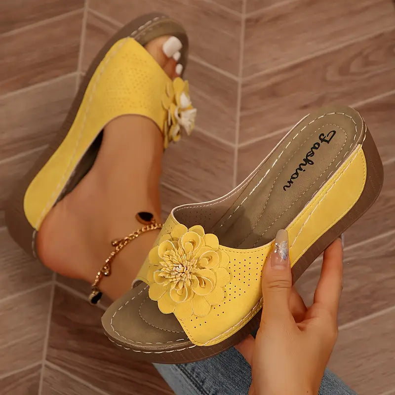 Women's Orthopedic Floral Wedge Sandals - Summer Comfort & Support