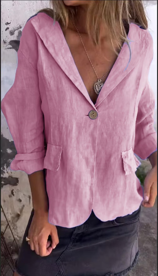Women's Lightweight Retro-Inspired Blazer - Polished & Comfortable