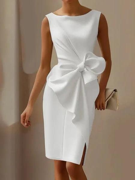 Women's Printed Bow-Tie Midi Dress - Effortless Summer Style