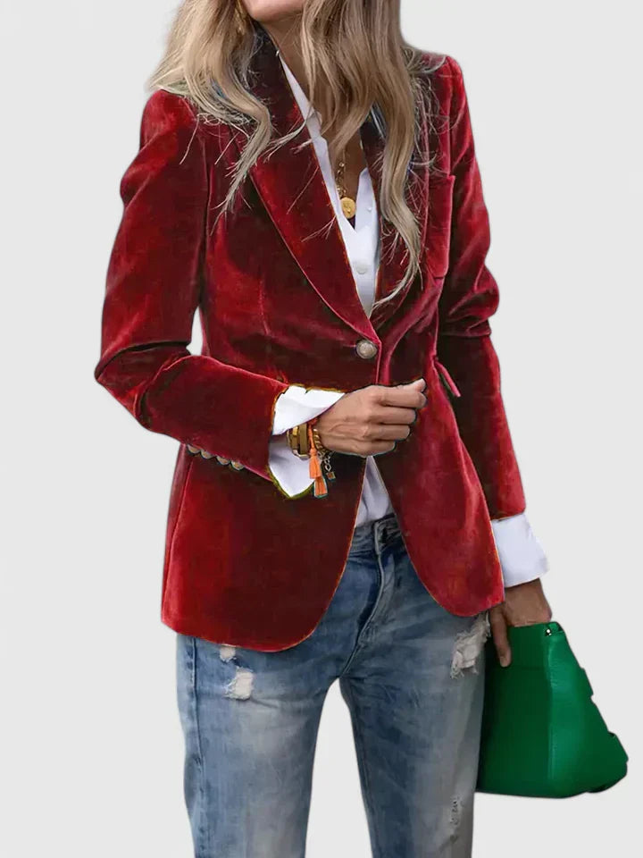 Women's Victoria Velvet Blazer - Elegant and Tailored Fit