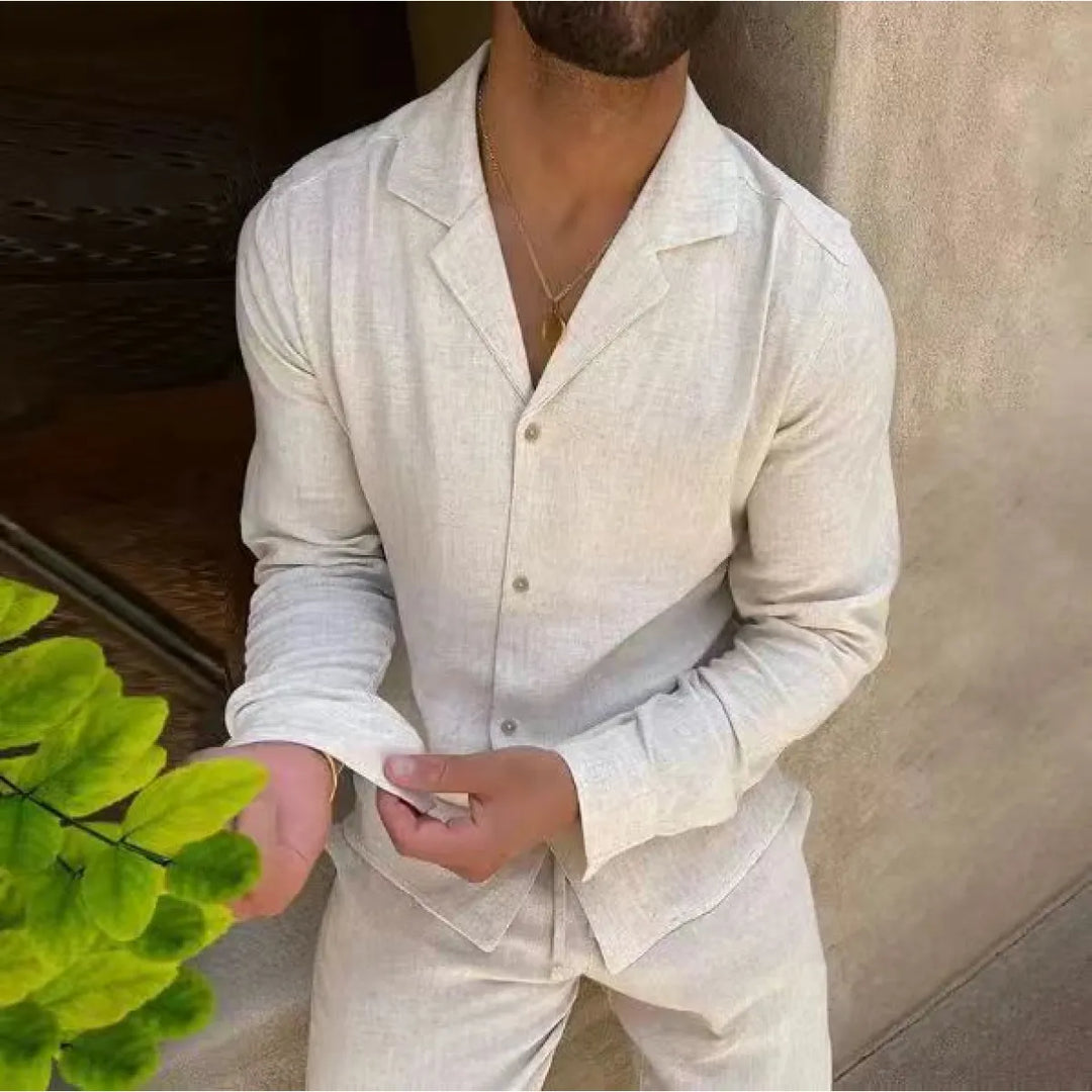 Men's Linen Summer Two-Piece Set - Breezy Warm-Weather Comfort