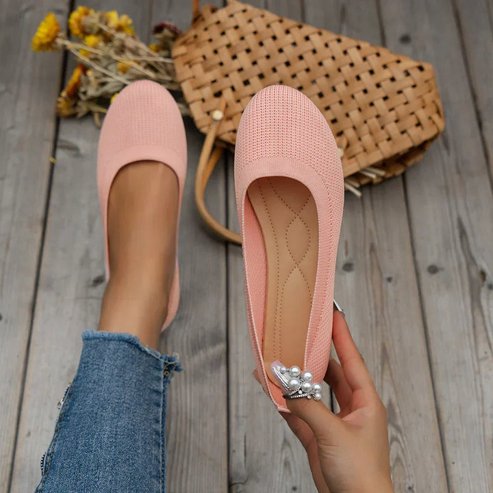 Women's Comfy Knit Ballet Flats - Everyday Elegance