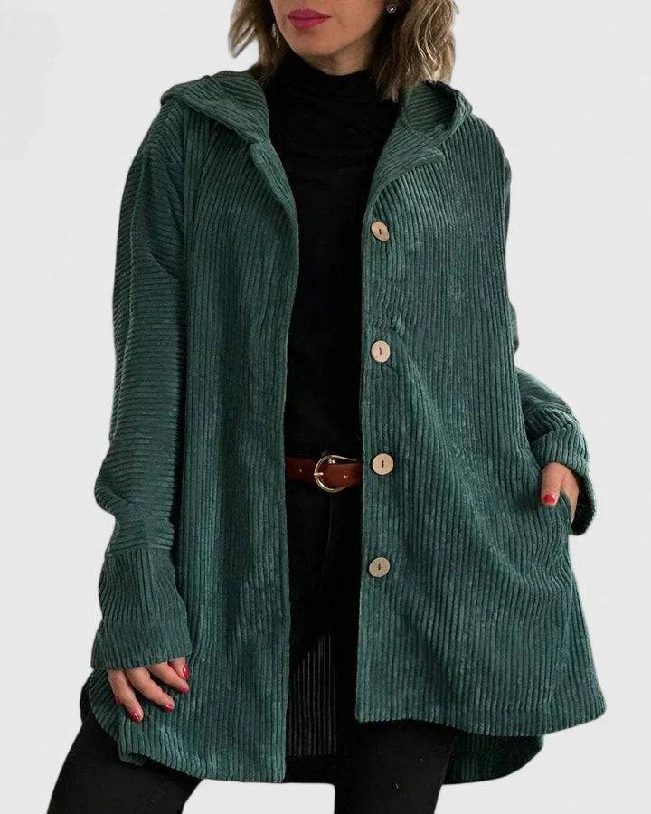 Women's Soft Ribbed Hooded Jacket - Effortless Everyday Style
