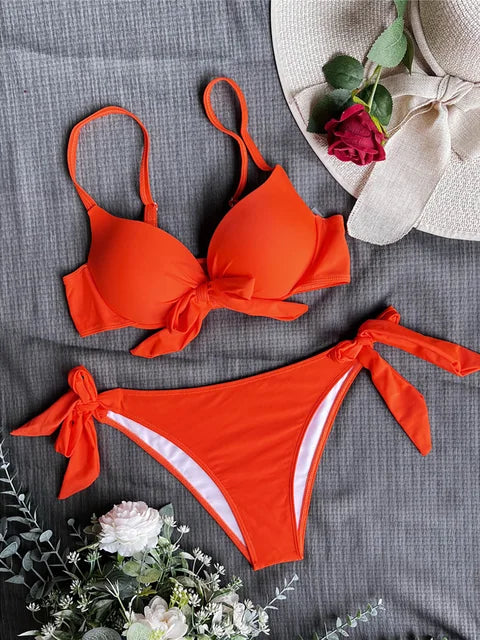 Women's Push-up Knot Bikini - Flattering Beach Style