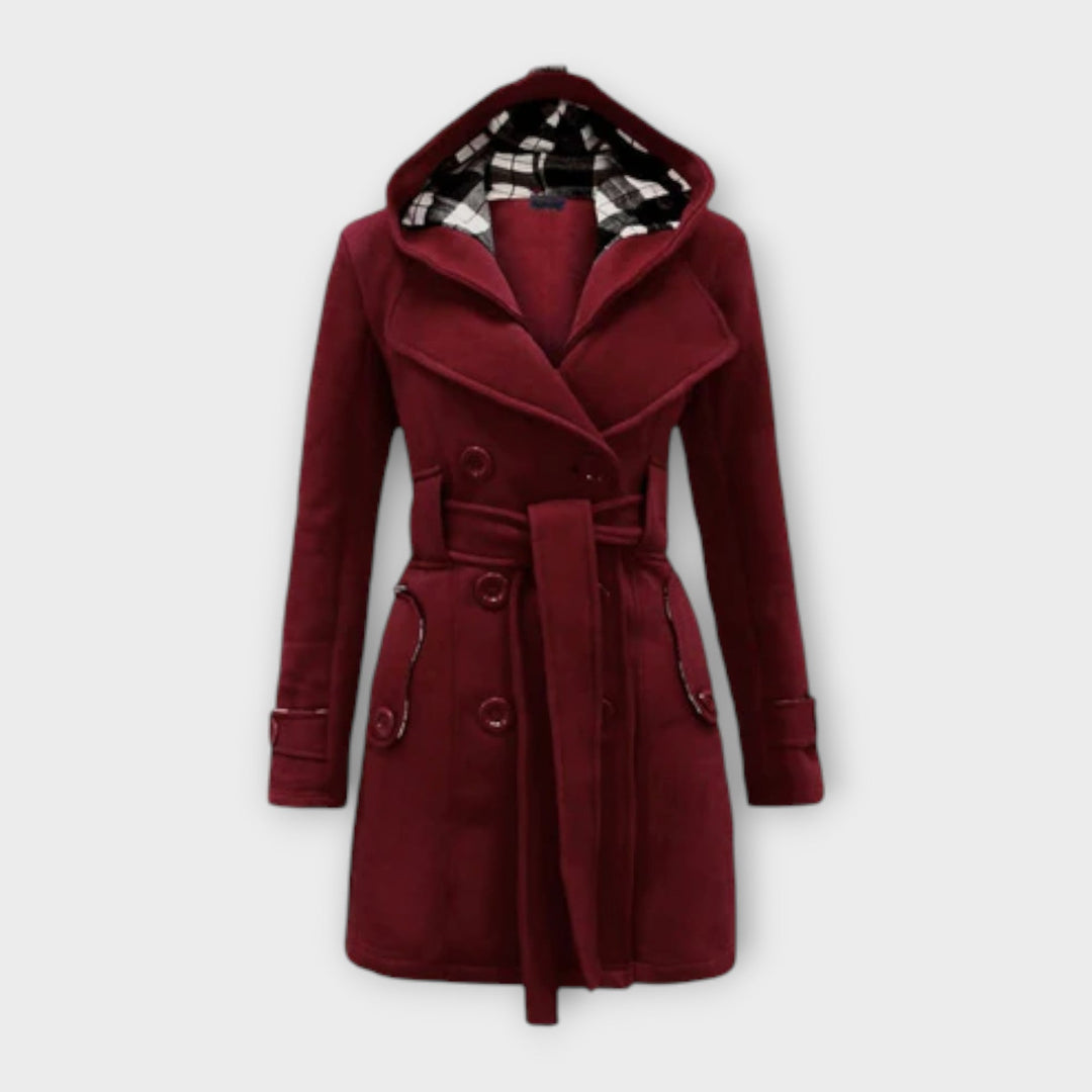 Women's Colette Hooded Trench Coat - Elegant & Warm