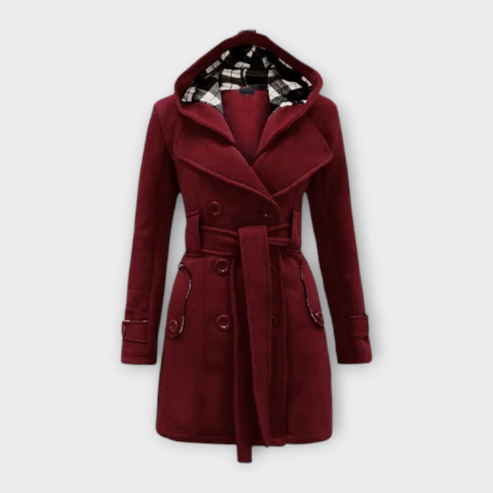 Women's Colette Hooded Trench Coat - Elegant & Warm